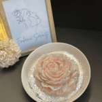 Peony Bloom Plate Candle: Large Floral Candle Display